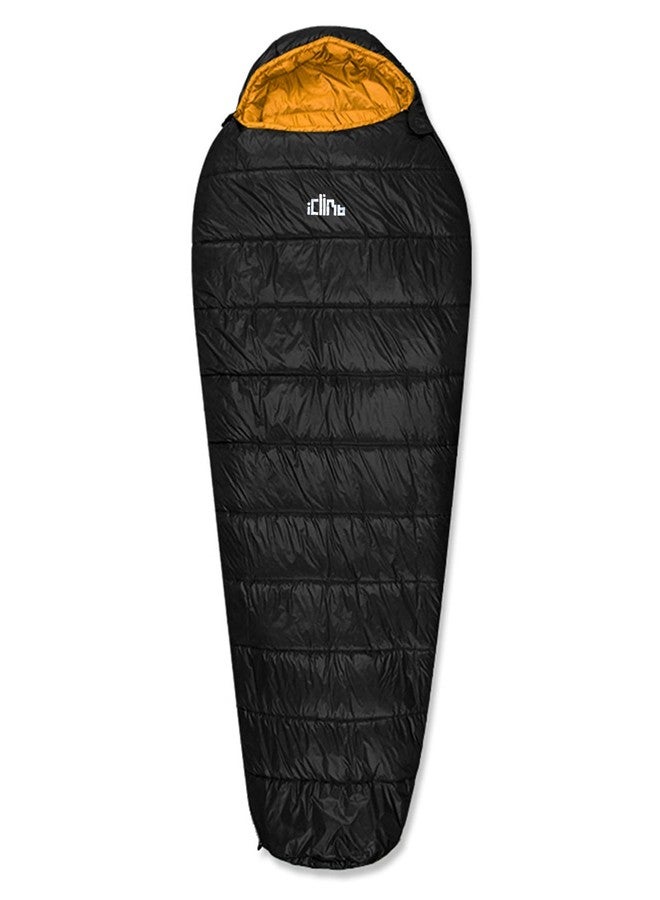 iClimb 3M Thinsulate Insulation Mummy Sleeping Bag with Compression Sack Ultralight Compact Warm Washable for Adults Indoor Outdoor Backpacking Camping Hiking (41F, Black) - Image 1