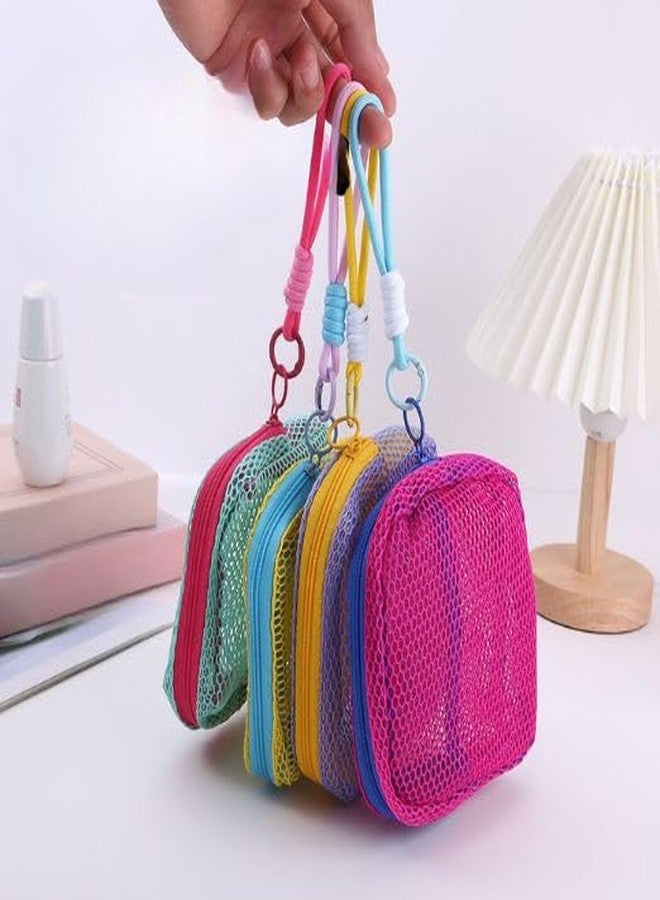 Clickswift® Transparent Waterproof Travel Storage Pouch Organizer Mesh Bag with Zipper & Handle for Cosmetic Jewellery & Office Accessories Simplicity Case Daily - 13 cm, 1 Pc (Multicolour) - Image 5