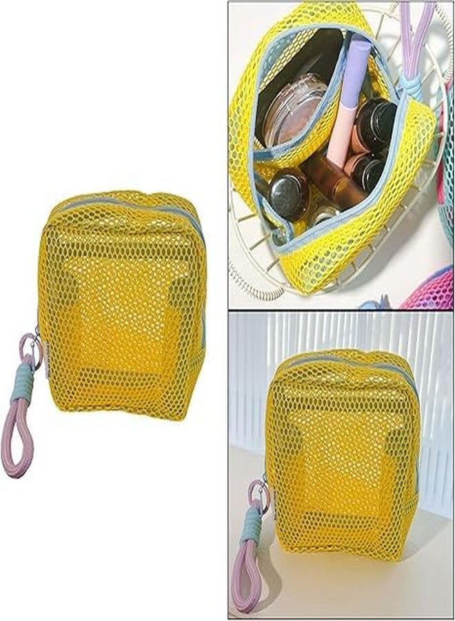Clickswift® Transparent Waterproof Travel Storage Pouch Organizer Mesh Bag with Zipper & Handle for Cosmetic Jewellery & Office Accessories Simplicity Case Daily - 13 cm, 1 Pc (Multicolour) - Image 4
