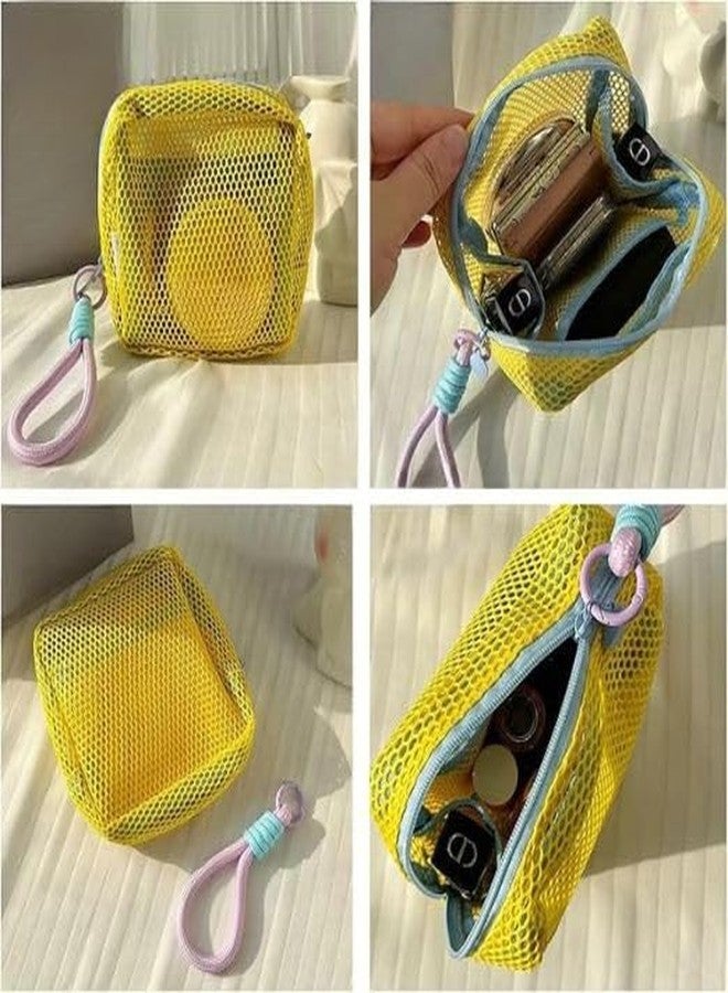 Clickswift® Transparent Waterproof Travel Storage Pouch Organizer Mesh Bag with Zipper & Handle for Cosmetic Jewellery & Office Accessories Simplicity Case Daily - 13 cm, 1 Pc (Multicolour) - Image 3