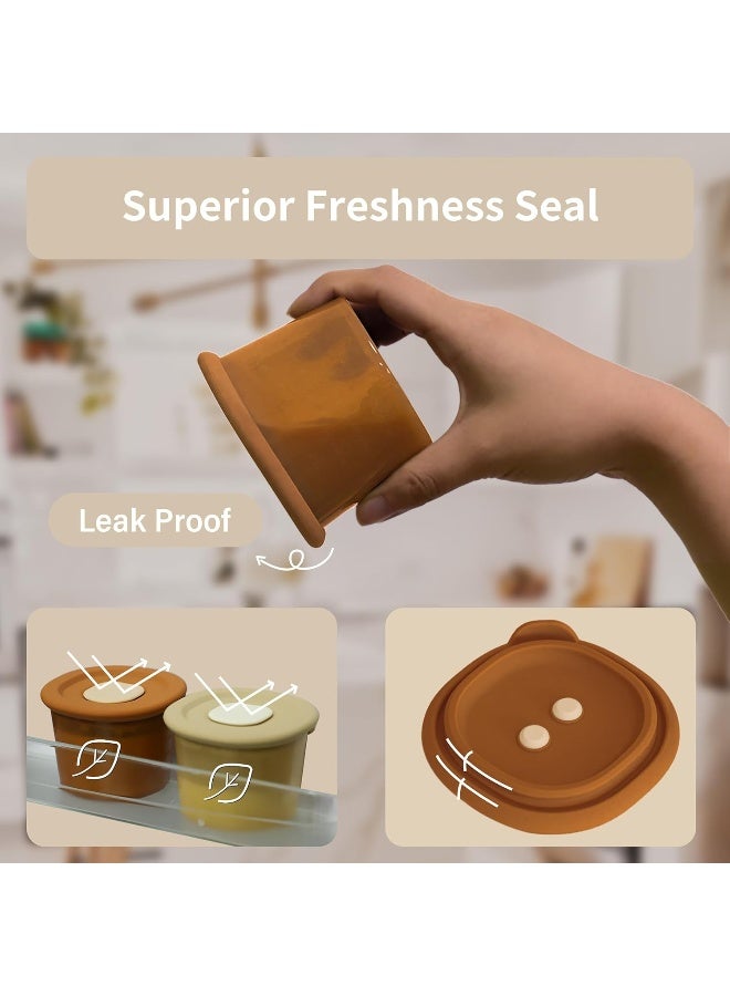 Moonkie Silicone Baby Food Containers | 8oz/4 oz Baby Food Storage Jars with Airtight Lids and A Snack Cup Lid | Freezer,Microwave and Dishwasher Safe, Reusable Baby Food Jars for Infant & Toddler - Image 4