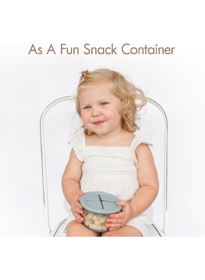 Moonkie Silicone Baby Food Containers | 8oz/4 oz Baby Food Storage Jars with Airtight Lids and A Snack Cup Lid | Freezer,Microwave and Dishwasher Safe, Reusable Baby Food Jars for Infant & Toddler - Image 5