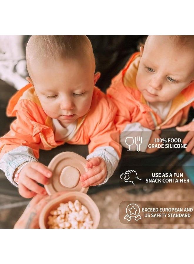 Moonkie Silicone Baby Food Containers | 8oz/4 oz Baby Food Storage Jars with Airtight Lids and A Snack Cup Lid | Freezer,Microwave and Dishwasher Safe, Reusable Baby Food Jars for Infant & Toddler - Image 3