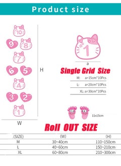 JiuAn 10 Number Footprint Floor Sticker Puzzle Games Number Hopscotch Sticker Floor Decals Lattice Floor Sticker For Kids  - Image 2