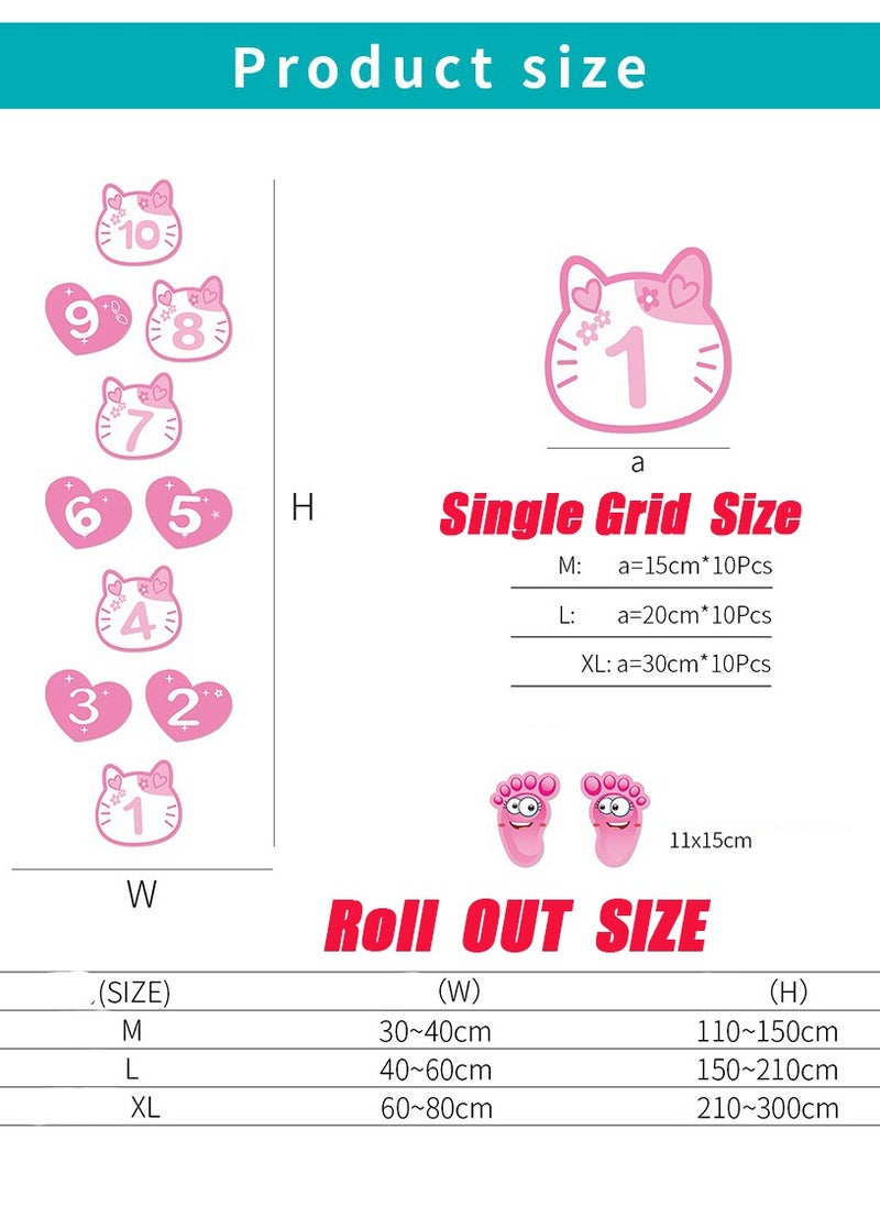 JiuAn 10 Number Footprint Floor Sticker Puzzle Games Number Hopscotch Sticker Floor Decals Lattice Floor Sticker For Kids  - Image 2