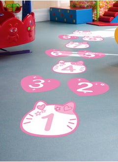 JiuAn 10 Number Footprint Floor Sticker Puzzle Games Number Hopscotch Sticker Floor Decals Lattice Floor Sticker For Kids  - Image 5