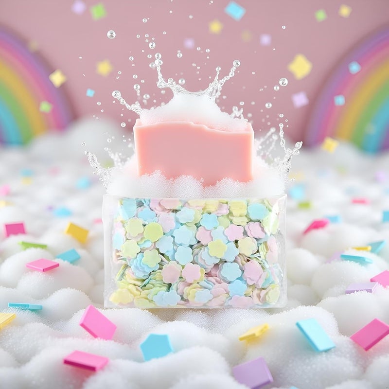Sluswallow 1000 Sheets Colorful Portable Disposable Paper Soap Portable Travel Hiking Washing Hand Bath Toiletry Paper Soap Sheets Confetti Gentle Papers for Women Fragrance - Image 5