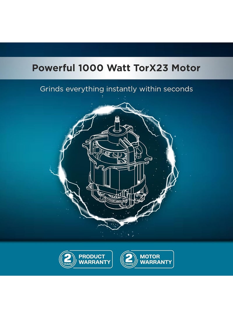 باترفلاي Butterfly Magneto Mixer Grinder with 4 Jars | 1000W TorX23 Motor | Contra Curv Jar & Blade Design | Specially Annealed Jars| Ink Blue - Image 3