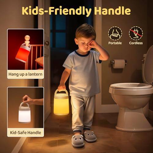 One Fire Night Light for Kids,10 Colors+8 Dimmable Baby Night Lights for Nursery Lamp,Portable+Remote+Touch Nightlight for Kids Room,1800mAh Rechargeable night light for Breastfeeding,Red Toddler Night Light - Image 5