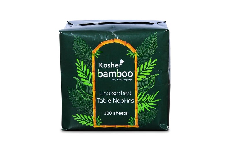 Kosher Bamboo Tissue Napkins/Serving Paper Napkins Pack of 4 | 100 Pulls Per Pack (Total 400 Pulls) - Image 1