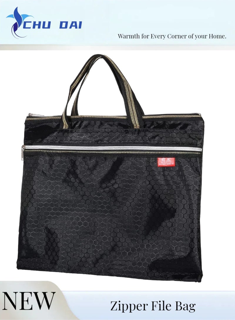 CHU DAI Waterproof Zipper File Bag, Documents Books Tools Storage Zip Pouch - Image 1