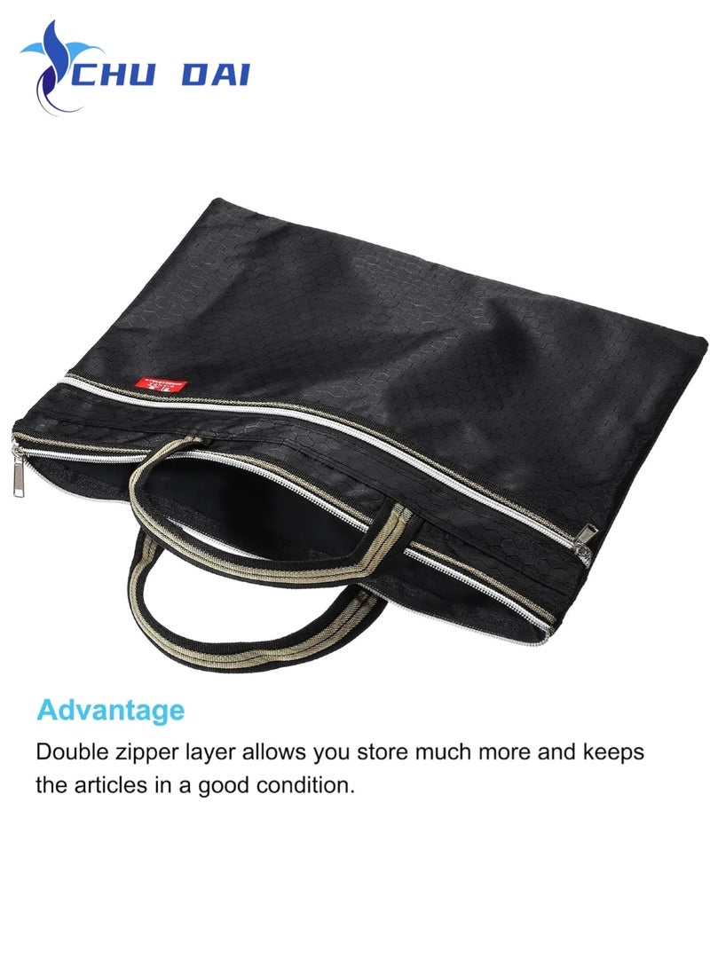 CHU DAI Waterproof Zipper File Bag, Documents Books Tools Storage Zip Pouch - Image 3