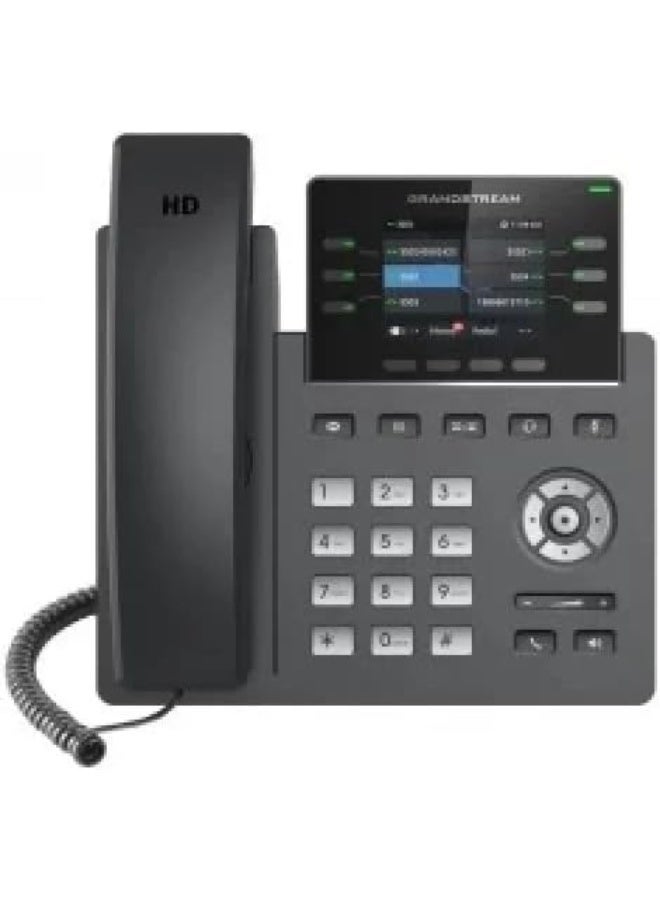 Grandstream GRP2613 6-Line Carrier-Grade IP Phone with Integrated PoE, 4 SIP Accounts, Dual Gigabit Ports, 2.8-Inch Color LCD, HD Audio & 24 BLF Keys, Black - Image 1