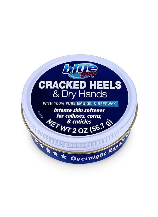 Blue Goo - Cracked Heels & Dry Hands Intense Skin Softener - for Calluses, Corns & Elbow Dryness Relief, Fast- Penetrating Hydrating Moisturizer, Made w/ 100% Pure Emu Oil & Beeswax, 2 oz (1 Pack) - Image 1