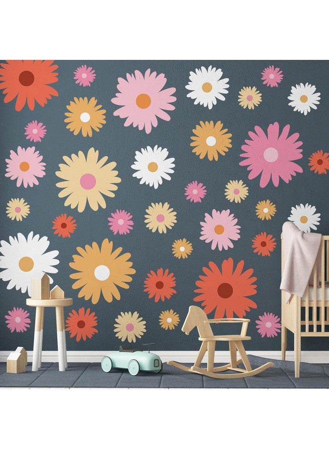 TaoBary 12 Sheets Daisy Wall Decals Flower Wall Stickers Large Daisy Wall Stickers Daisy Decals For Wall Peel And Stick For Nursery Bedroom Living Room Wall Decor(Artsy Style) - Image 3