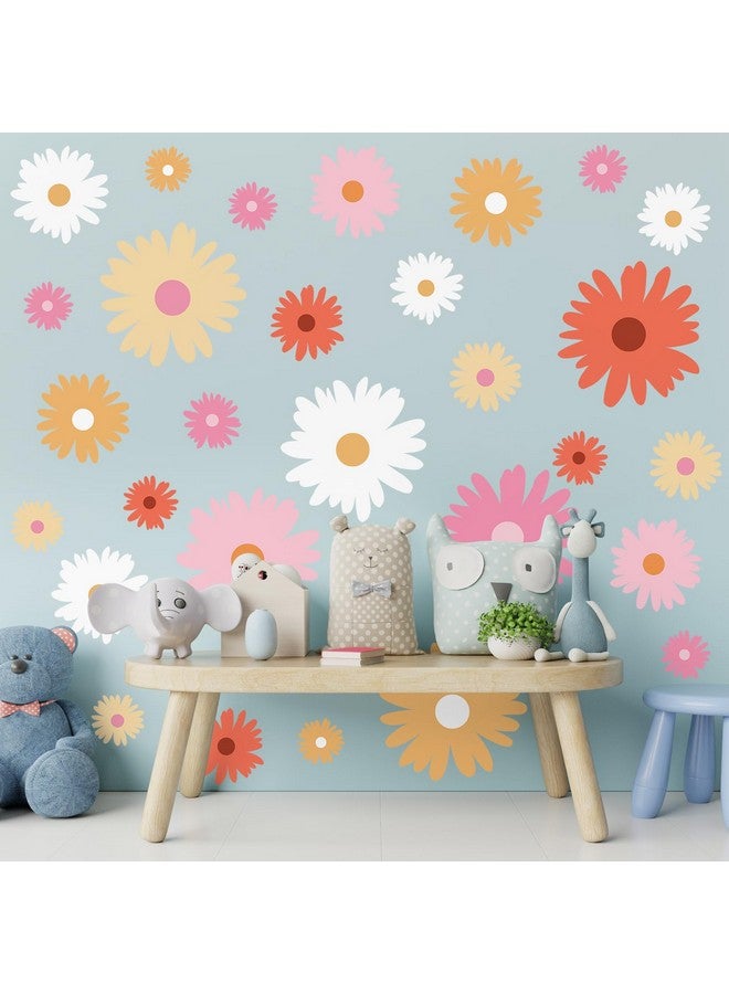 TaoBary 12 Sheets Daisy Wall Decals Flower Wall Stickers Large Daisy Wall Stickers Daisy Decals For Wall Peel And Stick For Nursery Bedroom Living Room Wall Decor(Artsy Style) - Image 5