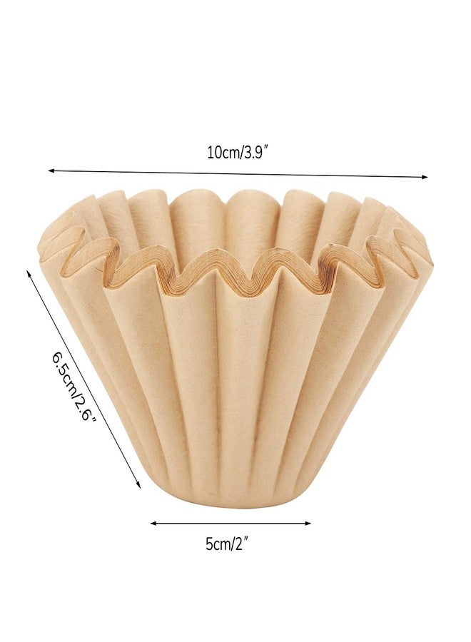 EUSOAR 1-4 Cup Disposable Coffee Filters, 100 count Filter Replacement, Natural Brown Unbleached, fit small Basket Style Single Serve Coffee Makers, for Home Office Use Pour Over and Drip Coffee Maker - Image 4