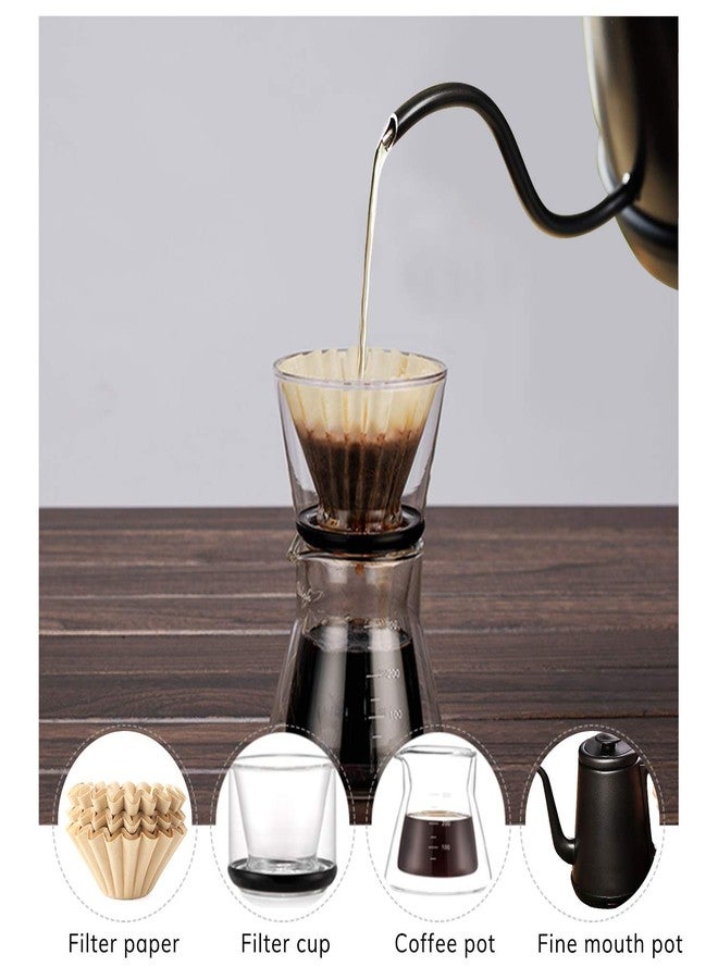EUSOAR 1-4 Cup Disposable Coffee Filters, 100 count Filter Replacement, Natural Brown Unbleached, fit small Basket Style Single Serve Coffee Makers, for Home Office Use Pour Over and Drip Coffee Maker - Image 2