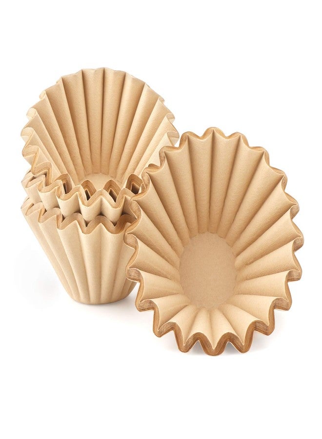 EUSOAR 1-4 Cup Disposable Coffee Filters, 100 count Filter Replacement, Natural Brown Unbleached, fit small Basket Style Single Serve Coffee Makers, for Home Office Use Pour Over and Drip Coffee Maker - Image 1