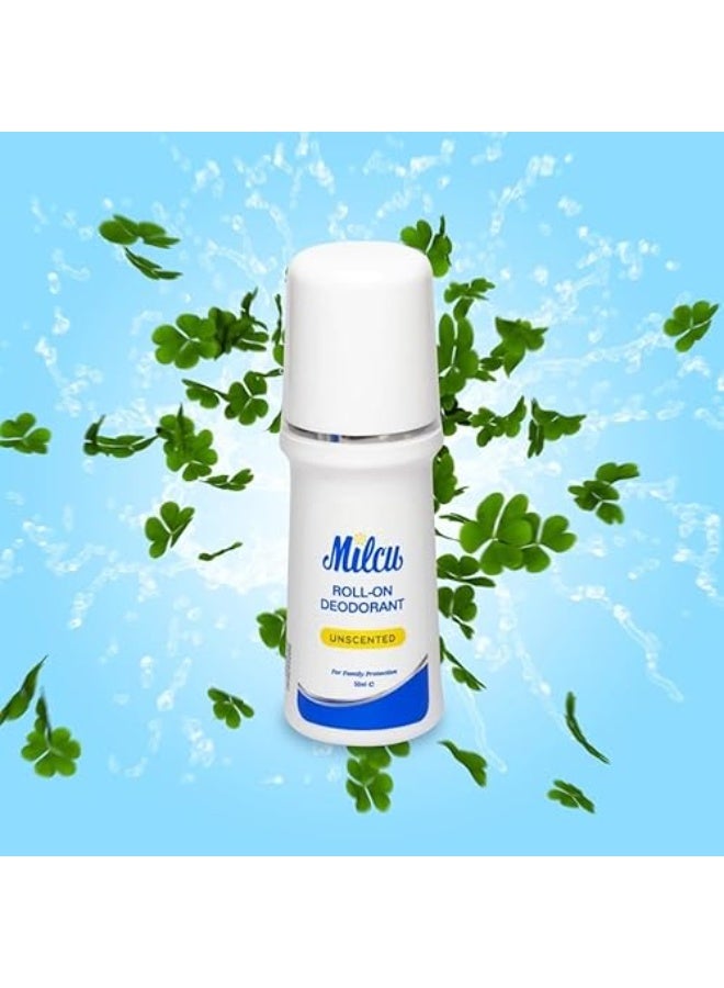 Milcu Unscented Deodorant Roll On for Family Protection 50 ml - Image 2