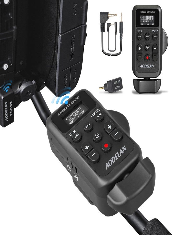 AODELAN Updated Wireless Camcorder Remote Control Zoom Controller with LANC or Remote Jack (2.5 mm),Lens Zoom Focus Iris Camera Control Compatible with Canon XA50 XA55 XF405 G60 G26 /for Sony NX80, NX3,NX200 - Image 1