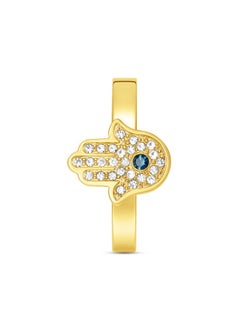 POLICE Vision Gold Plated Ladies Finger Ring With white and Aqua crystal 52PEJLF0003901  - Image 3