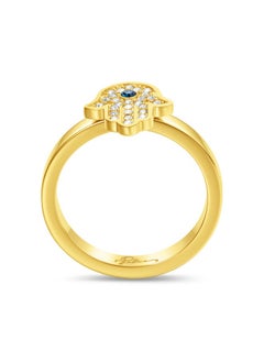 POLICE Vision Gold Plated Ladies Finger Ring With white and Aqua crystal 52PEJLF0003901  - Image 4