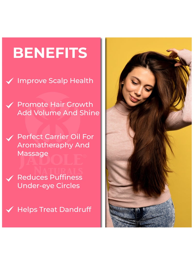 Jadole Naturals The Original Gold Label Organic Sweet Almond Oil USDA Certified for Skin Hair Scalp Massage 473 ml - Image 2