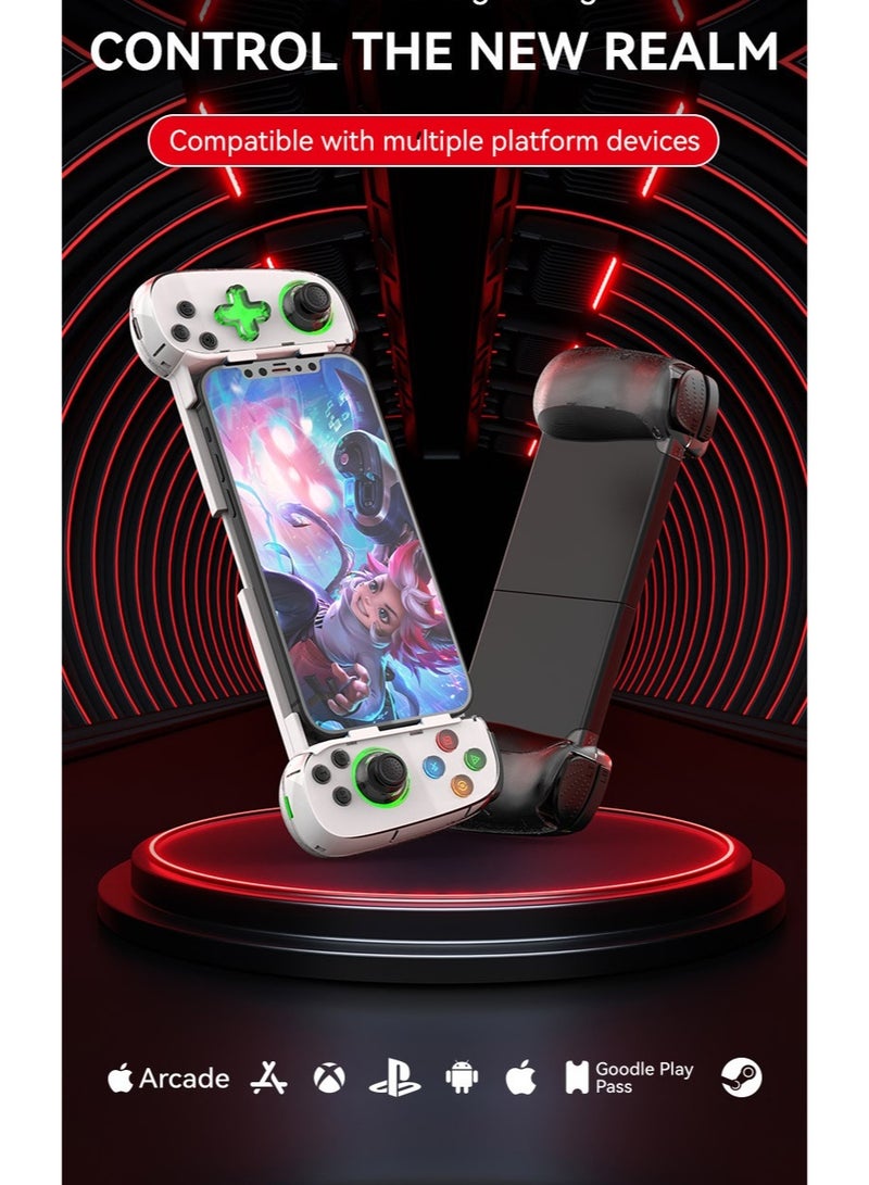 general Classic Stretching Gamepad D7 Wireless Gaming Controller Stretch 127-180mm/5-7.1inch for Android/iOS/Win7 10 11/Mac OS/Switch Play Xbox/PS Console Games with Hall Effect Joysticks, Hall Rocker, Quick trigger, Turbo function, Auto function, 6-Axis Gyro, ABXY Button - Image 2