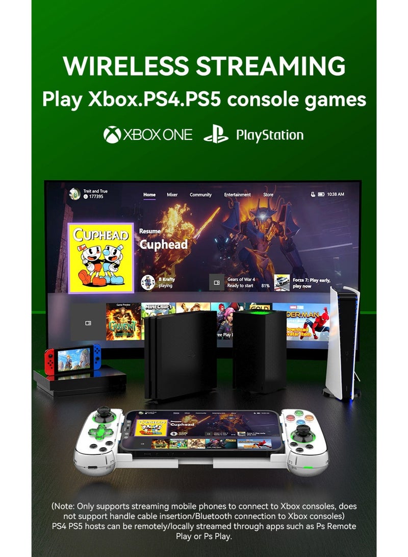 general Classic Stretching Gamepad D7 Wireless Gaming Controller Stretch 127-180mm/5-7.1inch for Android/iOS/Win7 10 11/Mac OS/Switch Play Xbox/PS Console Games with Hall Effect Joysticks, Hall Rocker, Quick trigger, Turbo function, Auto function, 6-Axis Gyro, ABXY Button - Image 4