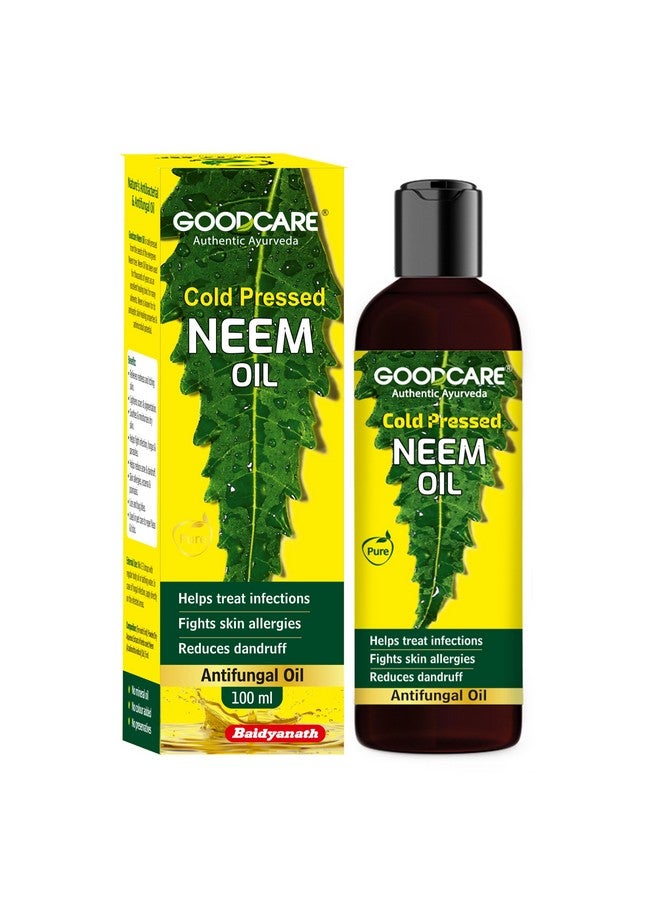 GOOD CARE Goodcare Cold Pressed Neem Oil | Hair Oil for Dandruff Relief, Scalp Infection| Pimple, Acne Scar for Clear Skin| Ayurvedic Neem Oil For Skin & Hair| Soothes & Moisturizes Dry Skin| 100 ml - Image 1