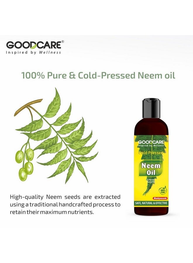 GOOD CARE Goodcare Cold Pressed Neem Oil | Hair Oil for Dandruff Relief, Scalp Infection| Pimple, Acne Scar for Clear Skin| Ayurvedic Neem Oil For Skin & Hair| Soothes & Moisturizes Dry Skin| 100 ml - Image 2