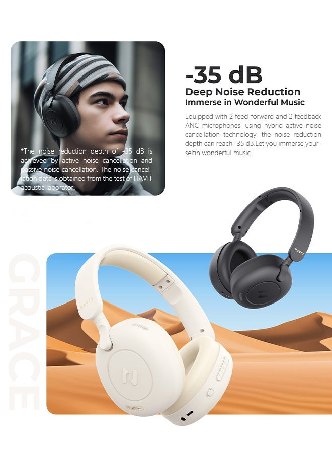 havit - Bluetooth Headset, Wireless Headset, 76 Hours Long Endurance, Hybrid Active Noise Reduction, Compatible with Apple and Android - Image 1