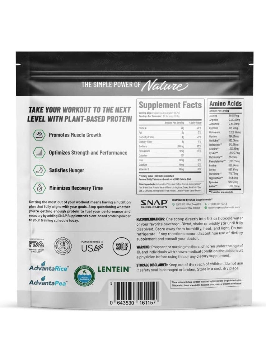 Plant Protein Vegan Protein Powder Vanilla 21G Protein,18 Amino Acids 30 Serving With Nitric Oxide Boosting Ingredients,With Nitric Oxide Boosting Ingredients - Dietary Supplement 30 Sarving Net Wt 868 G