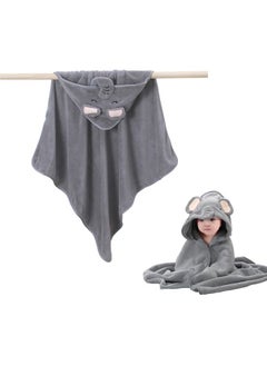 Baby Bath Towel, Ultra Soft Baby Hooded Towels, Baby Cape Bath Towel, Absorbent Bath Towels, Baby Bathrobes (Grey Elephant, 80*80 cm)