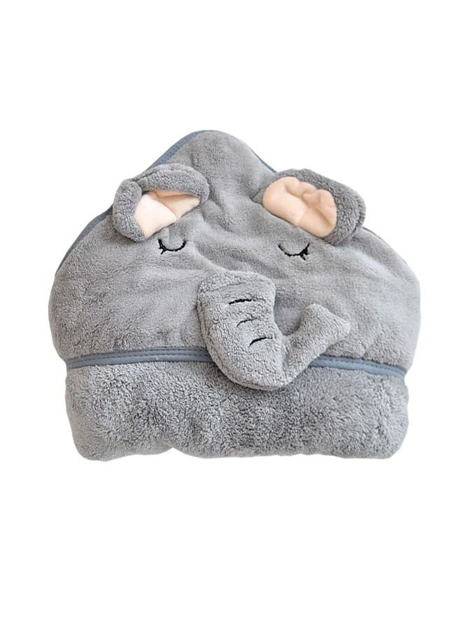 Generic - Baby Bath Towel, Ultra Soft Baby Hooded Towels, Baby Cape Bath Towel, Absorbent Bath Towels, Baby Bathrobes (Grey Elephant, 80*80 cm) - Image 1