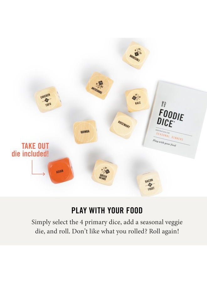 Two Tumbleweeds Foodie Dice: Play with Your Food! - Set of 9 Dice to Inspire Creative, Seasonal Meals - Includes Take Out Die - Image 2