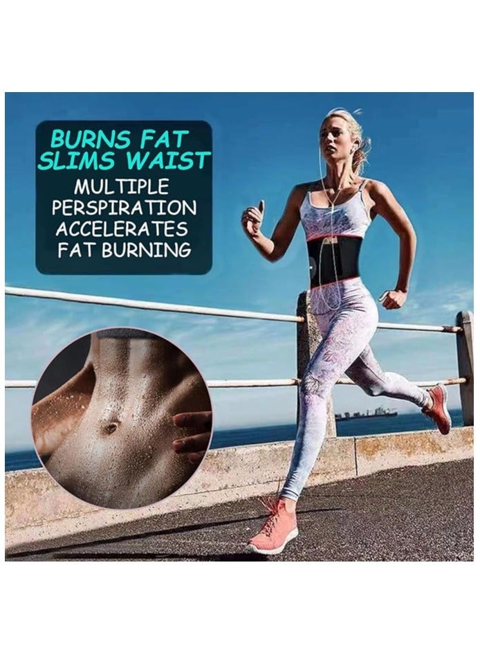 Neoprene Sauna Sweat Belt, Waist Trainer Women Men, Adjustable Waist Trimmer, Waist trainer for Weight Loss Increases Perspiration, Waist trimmers for Workout,Running and Fitness,Phone Pocket - Image 3