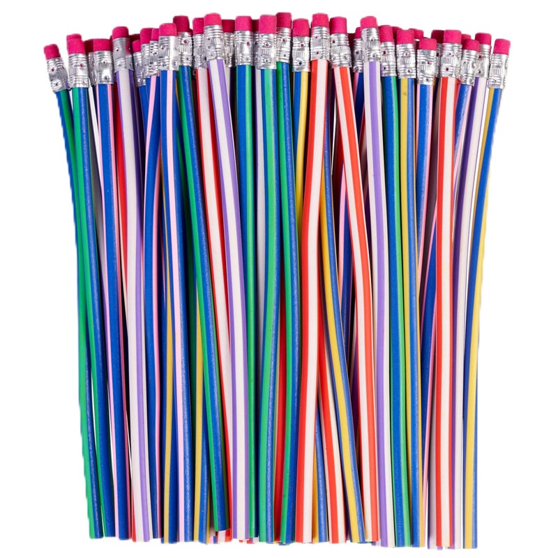 THE TWIDDLERS 70 Fun Novelty Bendy Flexible Pencils Goodie Bag Filler Birthday Party Toys Classroom Gifts Party Favors for Boys Girls - Image 2