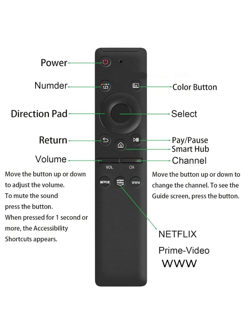 Eworld Universal Remote Control for Samsung Smart TV Replacement of HDTV 4K UHD Curved QLED and More with Netflix Prime Video Buttons - Image 4