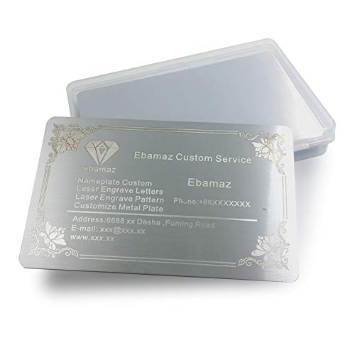 Ebamaz 304 Stainless Steel Thick 0.5mm Metal Business Cards Blank Tablet 86X54mm Pack of 10PCS (Silver Brushed Finishing, Blank) - Image 3