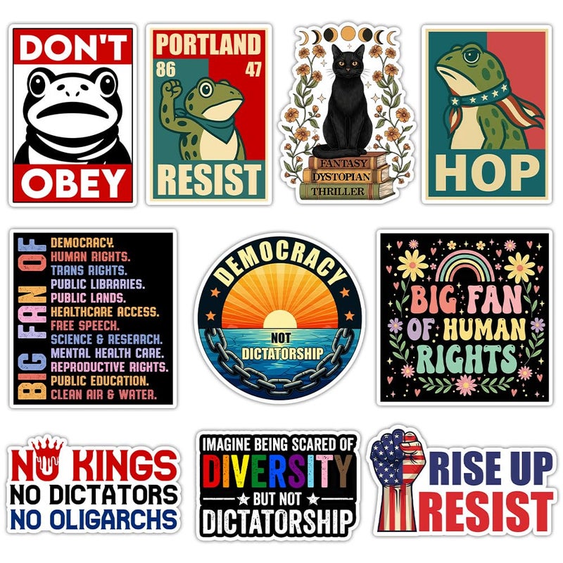 ULTRAVUTT [10pcs x 3''] Progressive Political Sticker, FDT Sticker Social Justice Feminist Decal Decoration Gift for Men Women, Laptop Water Bottle Tumbler Car Vinyl Decal Waterproof - Image 1