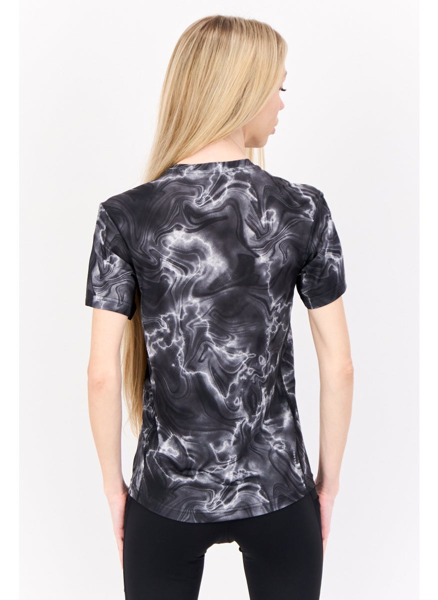 Adidas - Women Sportswear Fit Short Sleeve Running T-Shirt, Black - Image 1