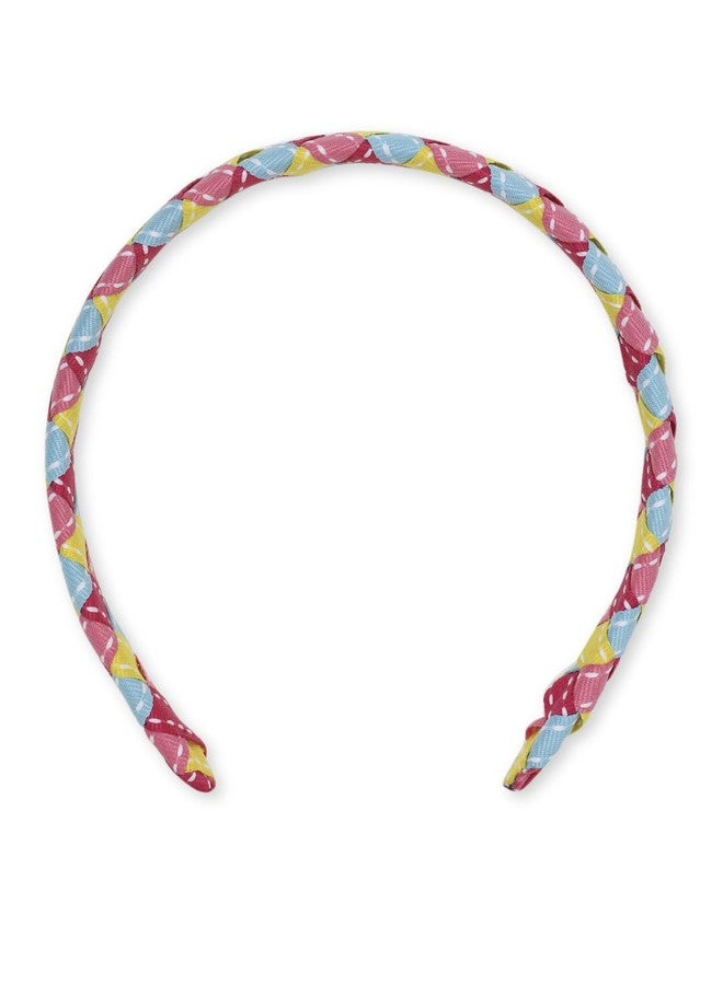 ARENDELLE Braided Ribbon Hairband in Multicolour for Girls - Image 4
