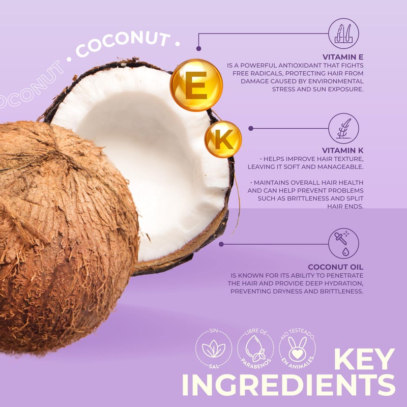 naissant Coconut Oil Hair Treatment | Frizz Control, Heat Protection, UV Protection for Color Treated and Natural Hair | Nourishes, Repairs, and Softens | Increases Shine and Color Vibrancy (4 Fl Oz) - Image 4