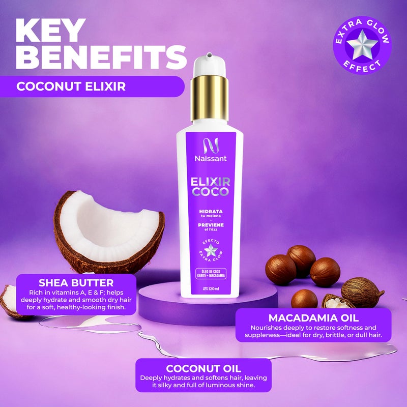 naissant Coconut Oil Hair Treatment | Frizz Control, Heat Protection, UV Protection for Color Treated and Natural Hair | Nourishes, Repairs, and Softens | Increases Shine and Color Vibrancy (4 Fl Oz) - Image 3