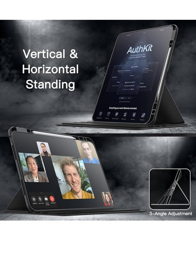 Case for iPad Pro 12.9-Inch (2022/2021/2020/2018)/ iPad air 13 inch M2 2024/iPad air 13 inch M3 2025 with Pencil Holder, 360 Degree Rotation Protective Standing Cover Clear Back, Auto Wake/Sleep - Image 3