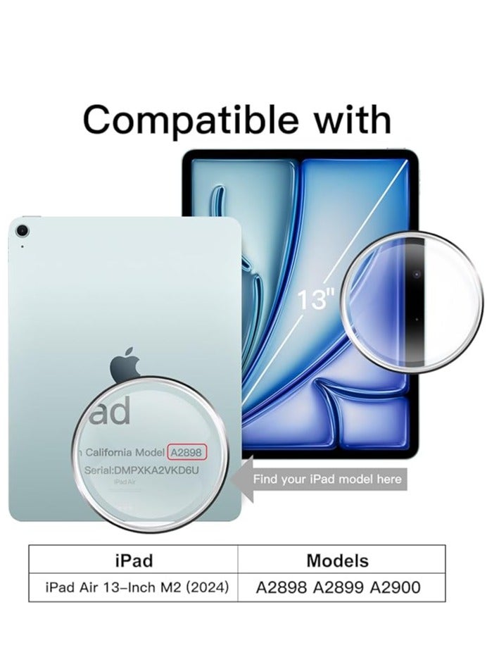 Case for iPad Pro 12.9-Inch (2022/2021/2020/2018)/ iPad air 13 inch M2 2024/iPad air 13 inch M3 2025 with Pencil Holder, 360 Degree Rotation Protective Standing Cover Clear Back, Auto Wake/Sleep - Image 2