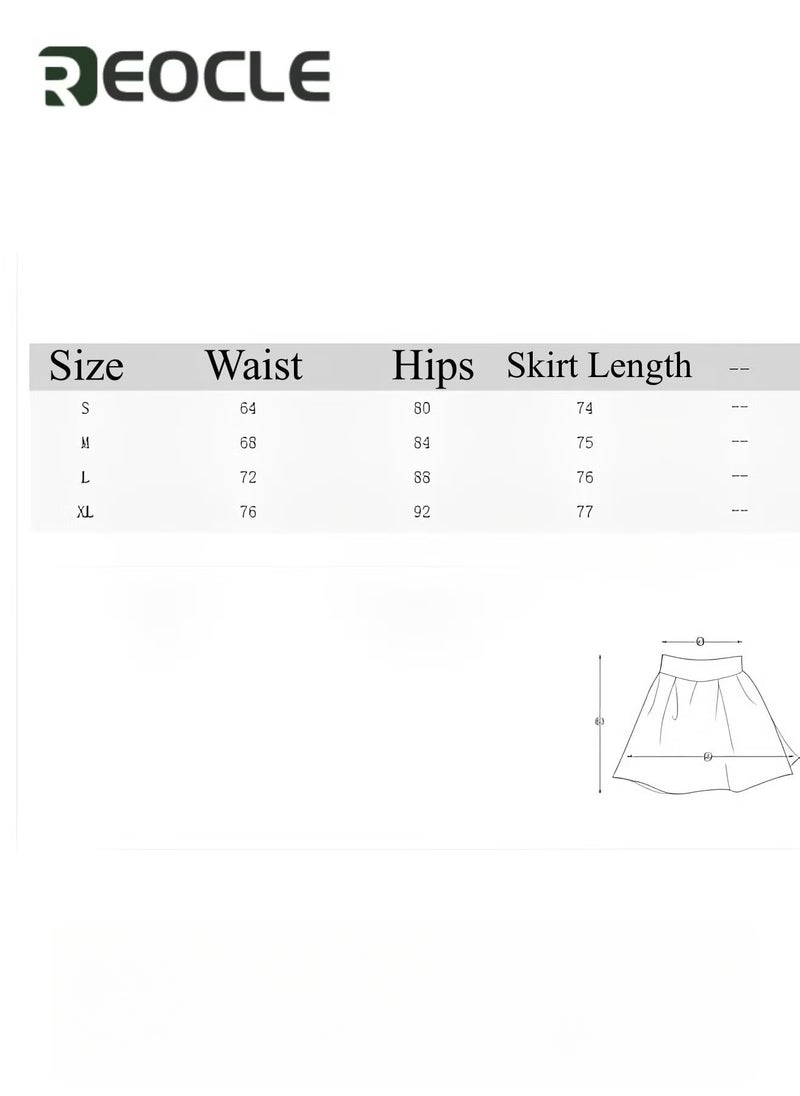 REOCLE Women's 2pcs Set V-neck Long Sleeve Shirt & Denim Split A Line Skirt Casual Spring Suits for Ladies - Image 5