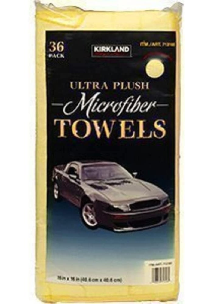 Kirkland Signature Ultra Plush Microfiber Towels 36 Pack - Yellow